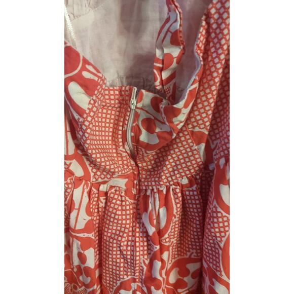 ModCloth Haute Happenstance Lady Bug Red Ivory Halter Dress, Small - Picture 5 of 10